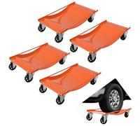 Rangierhilfe Auto Fahrzeug-Radroller Set- Reifenheber 4,5mm Stahl | 10.000 lbs (4.536 kg) Tragkraft - 360° drehbare Lenkrollen mit Feststellbremse - Für Auto, SUV, LKW, Werkstatt & Garage