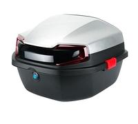 RASTKY Heckkasten mit Großer Kapazität mit Glatte Oberflächenfarbe für Elektrofahrzeuge, Motorrad, Elektromobil mit ABS und PP -Material (Silberweiß)
