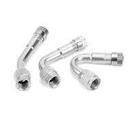 RASTKY Messing-Reifenventilverlängerung 90° 135° 45° - Ventilschaftverlängerung für Autos, Autos und Fahrräder mit Gummidichtheit (Silver)