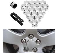 RAZZAI Auto Radschraubenkappen für Fo-rd Mondeo KUGA,Radbolzen Radschrauben Kappen Radmuttern Nut Abdeckkappe Schraubenabdeckung Diebstahlschutzkappe Zubehör,A-Silver-17mm