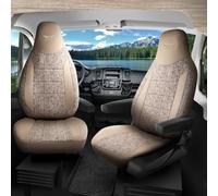 RC Royal Class Auto Sitzbezüge für Pilot Vordersitze Fahrer und Beifahrer kompatibel für Poessl Wohnmobil (Beige-Grau) 925D40V87 das Sitzbezugset Wohnmobil Zubehör Innenraum
