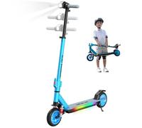 RCB R12 MAX E-Scooter Kinder 6+ Jahren, bis zu 18km/h &15km, 7 Zoll Faltbar Elektroroller,Stoßdämpfung,Höhenanpassung,Bunte Leuchten,LED Display,Doppelte Bremsen, Geschenk für Kinder