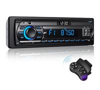 RDS Autoradio Bluetooth für 9-24V, FM/AM 1Din Autoradio mit Bluetooth Freisprecheinrichtung, 7 Farben Auto Radio mit 2 USB/MP3 Player/AUX/SD/Unabhängige Uhr, 30 Sender Gespeichert Werden