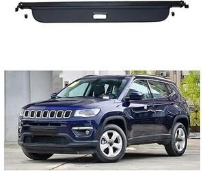 REAGAR Versenkbare Laderaumabdeckung für Jeep Compass 2017 2024, hintere Gepäckablage Sicherheits Gepäckträgerabdeckung Tonneau-Abdeckung Sichtschutzabdeckung
