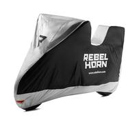 Rebelhorn Shelter Motorradabdeckung mit Platz für ein Gepäckfach, schwarz-silber S