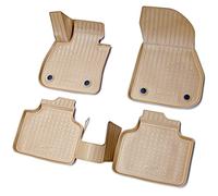 Recambo 3D Gummi Fußmatten kompatibel für BMW 2er Active Tourer | F45 | ab 2014> | Auto Gummimatten | Passgenau | mit Rand | beige