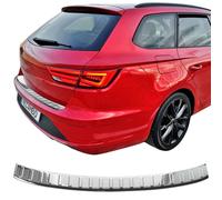 Ladekantenschutz Edelstahl CHROM kompatibel für SEAT LEON ST KOMBI | ab 2014 | mit Abkantung | premium Qualität von RECAMBO