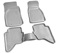 Recambo Gummi Fußmatten passend für Ford Ranger/Mazda BT-50 | 2006-2012 | grau | TPE Gummi | Passgenau per 3D-Scan | Hoher Rand gegen Wasser & Schmutz | Rutschfest & formstabil
