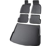 RECAMBO Gummimatten & Kofferraumwanne Set passend für Audi A6 C6 Limousine | 2004-2011 - 100% passgenaue Auto Fußmatten und Kofferraummatte aus hochwertigen rutschfesten TPE - Schwarz