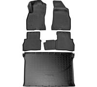 RECAMBO Gummimatten & Kofferraumwanne Set passend für FIAT DOBLO II, 5-Sitzer | Typ 263 | ab 2010-100% passgenaue Auto Fußmatten und Kofferraummatte aus hochwertigen rutschfesten TPE - Schwarz