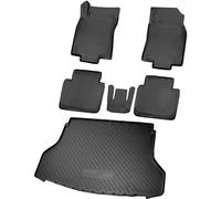 RECAMBO Gummimatten & Kofferraumwanne Set passend für Nissan X-Trail, T32, hoher Ladeboden | ab 2014- - 100% passgenaue Auto Fußmatten und Kofferraummatte aus hochwertigen rutschfesten TPE - Schwarz