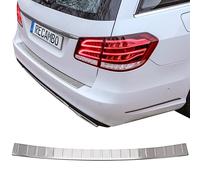 RECAMBO Ladekantenschutz Edelstahl kompatibel für Mercedes S212 E-KLASSE Kombi | 2009-2016 - matt gebürstet mit Textur - Styling und Schutz für die Stoßstange