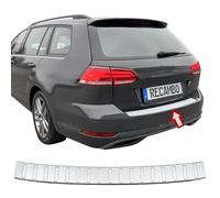 RECAMBO Ladekantenschutz Edelstahl kompatibel für VW Golf 7 Variant | 2017-2020 - matt gebürstet mit Textur - Styling und Schutz für die Stoßstange