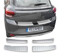 RECAMBO Ladekantenschutz Edelstahl matt gebürstet mit Textur - kompatibel für Dacia Sandero 3 - DJF - BJ ab 2021 - Styling und Schutz für die Stoßstange