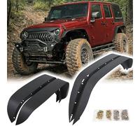 RECAMBO Radlaufverbreiterung Kotflügelverbreiterung passend für Jeep Wrangler | JK | BJ 2007-2018 4-teiliges Set ABS - Radlaufleisten vorne hinten schwarz matt Karosserie Ersatzteil