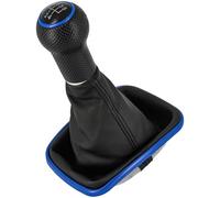 Recambo Schaltknauf + Schaltsack Set 5 Gang passend für VW Golf 4, 1997-2006, Plug & Play, Auto Schalthebel Schaltmanschette, mit Rahmen, schwarz - blau