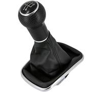 Recambo Schaltknauf + Schaltsack Set 5 Gang passend für VW Golf 4, 1997-2006, Plug & Play, Auto Schalthebel Schaltmanschette, mit Rahmen, schwarz - chrom