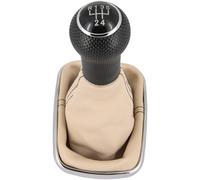 Recambo Schaltknauf + Schaltsack Set 5 Gang passend für VW Golf 4, 1997-2006, Plug & Play, Auto Schalthebel Schaltmanschette, mit Rahmen, beige