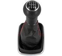 Recambo Schaltknauf + Schaltsack Set 6 Gang passend für VW Golf 4, 1997-2006, Plug & Play, Auto Schalthebel Schaltmanschette, mit Rahmen, schwarz - chrom