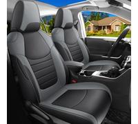 Red Rain Autositzbezug aus Leder, vollständiges Set für Toyota RAV4 2019-2025, Öl-LKW, Schwarz und Grau, Nappaleder, Autositzschoner (Öl RAV4, Schwarz + Grau, 2019/2025)
