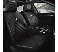 Red Rain Luxus-Autositzbezüge, Leder, für Vorder- und Rücksitz, mit Airbag-kompatibel, 9 Stück, Universal-Leder-Sitzbezüge, passend für Auto, SUV, B-Schwarz