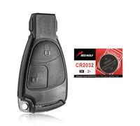 RED WOLF 2 Tasten Schlüsselgehäuse Auto Gehäuse der Fernbedienung für 1999-2010 Mercedes Benz CLS SLK B-Klasse Ersatzschlüssel mit CR2032 Batterie