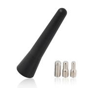 RED WOLF 6,5cm Kurz Autoantenne Universell Radio Antenne Ersatz für DAB FM | mit M4 M5 M6 Gewinde Adapter, Flexibel Dachantenne, hochleitfähig, Fest KFZ Antenne für VW Opel BMW Mini Cooper, in Schwarz