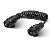 RED WOLF Anhängerkabel 13 Polig mit Stecker 1.8M, 13 Pol Anhängerstecker auf 13 Poliger Stecker Adapterkabel für Anhänger Kfz Wohnwagen Wohnmobil Fahrradträger LKW Kabelbaum 13 Poliger Spiralkabel