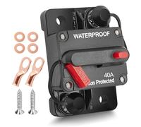 RED WOLF Kfz Schutzschalter 40A mit Kabelschuhe Kupferscheiben Sicherungshalter Wasserdichte mit Manuellem Reset für LKW Wohnmobil Boot Auto Audio 40 Ampere Leistungsschalter 12V-48V DC