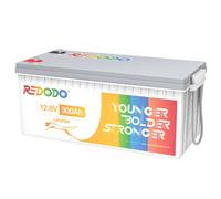 Redodo LiFePO4 12V 300Ah Deep Cycle Batterien, über 4000-15000 Zyklen, integriertes 200A BMS, LiFePO4 Akku für Wohnmobile, Camping, Ersatz für Blei-Säure, SLA, AGM, Gel Batterie