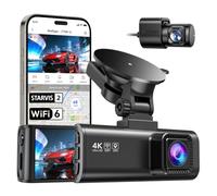 REDTIGER Dashcam Auto Vorne Hinten 4K/2,5K mit STARVIS 2, Dash Cam Auto Kamera 3,18" IPS-Bildschirm, 5.8GHz WiFi, GPS, 170°Weitwinkel WDR,Ohne SD-Karte, Unterstützt 512 GB Max(F7NP-N)