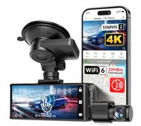REDTIGER F7N Touch 4K Dashcam Auto Vorne Hinten, STARVIS 2, Sprachsteuerung | Touchscreen, 5GHz WiFi 20MB/s, GPS, Loop-Aufnahme, Parküberwachung, WDR Nachtsicht, Superkondensator, Ohne SD-Karte