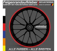 Felgenrandaufkleber 5mm Auto Aufkleber Farben: rot weiß grün silber gold...