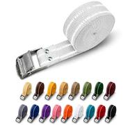 Reflektierender Spanngurt 25 mm mit Klemmschloss, 17 Farben, Länge 1-10 m, Polyester Gurtband Farbe - 501 Weiß 25mm x 2m