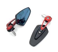 Reflektierender Spiegel Motorrad-Lenkerspiegel (22 Mm Durchmesser, 7/8 Zoll) Für Kawasaki, Für Z125 Pro, Für Z650 Für Z750, Reflektorspiegel(ROT)