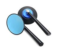 Reflektierender Spiegel Motorrad-Rückspiegel Für Suzuki GSR 600 750 SV650 Vstrom 650 800 Burgman 400 125, Runder Lenker-Seitenspiegel(BLAU)