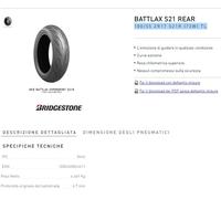 Reifen Bridgestone 180/55 ZR17 S21R (73W) TL Schwarz