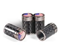Reifen Luft Ventilkappe - Metall Amerikanische Flagge Fahrzeugzubehör | Ventildeckel Für Auto LKW Motorroller SUV Motorrad | Für LKW Pickup SUV Roller Alltag Fahren Tuning Nutzung