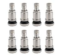 Reifen Ventil, WJUAN 8 Stück Auto Ventile Edelstahl Silber, 17 x 42 mm Universal Autoventil Hohe Sicherheit Auslaufsicher Abdichtung, für Auto, LKW, Motorrad