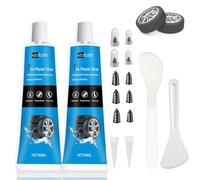 Reifenkleber Autoreifen,10 Stück Reifen Reparatur Nagel,Gummi Kleber,Reifendichtmittel,Reifen Reparaturset,Reifenkleber Für Auto/Motorrad,Repariert Schnell Reifenrisse,Löcher und Abblättern,100 ml