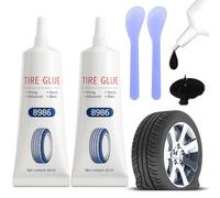 Reifenkleber, Gummikleber, Reifenreparatur Kleber, Reifenreparaturset, Reifendichtmittel für Kfz/Auto/Motorrad/Fahrrad, Handy Rückseite (Pack 2 mit Schaber)