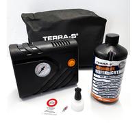 TERRA S T56000 T56000Reifenreparatur-Kit, Mobil-Kit, Notfallausrüstung, mit Dichtmittel und Reifenpumpe, geeignet für Autos und andere Kfz, Reparatur in 15 Minuten