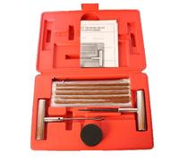 Reifenreparaturset Reparatur Reifen für LKW Traktor inkl. 35 Vulkanisierstreifen, Fettdose, stabiles Werkzeug im roten Koffer