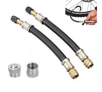Reifenventil Verlängerung Adapter,Ventilverlängerung Autoventil,Gummi Reifen Ventilverlängerung,Ventilverlängerung mit Kappen,180mm Reifenventilverlängerung Winkelventil für Auto Motorrad Fahrrad,2Pcs