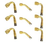 Reifenventil-Verlängerungsadapter-Set, 9-teilig, Messingmaterial mit 45, 90, 135 Grad gebogenen Winkeln für Auto, LKW, Motorrad, Roller