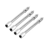 Reifenventilverlängerung | 4Pcs 100mm Chrom Reifenventil Verlängerungsstange Radadapter für PKW Van LKW - Silber
