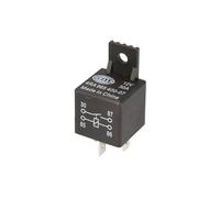 HELLA 4RA 965 400-071 Relais, Arbeitsstrom - 12V - 4-polig - Schaltbild: S1 - Stecker: A - Schließer - Farbe: schwarz - mit Halter - Menge: 1