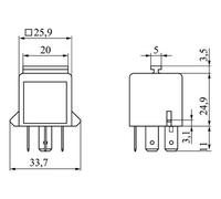 Bosch 0986332072 Mini-Relais 12V 60A, IP5K4, Betriebstemperatur von -40° C bis 85° C, Schließer-Relais, 4 Pins