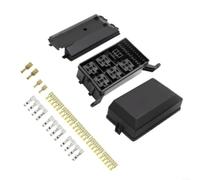 Relais- und Sicherungskasten 6-fach für Auto und Boot | Schalttafel 12V/24V mit 6-fach Sicherungslayout, wetterfestes ABS, für Automotive und Boote, inkl. Terminals und für relais