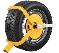 RELAX4LIFE Radkralle aus Stahl, Reifenkralle mit Saugnapf, ideal für 13-15 Zoll und max. 220 mm breite Reifen, Parkkralle, Wegfahrsperre, für Diebstahlschutz, für Autos, Pkw, Anhänger, Wohnwagen, Gelb